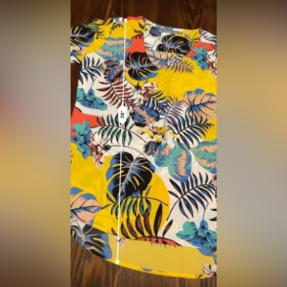 Valerie Stevens Tropical Stripe Boho Top With bell sleeves Women’s S preppy EUC - Picture 6 of 13